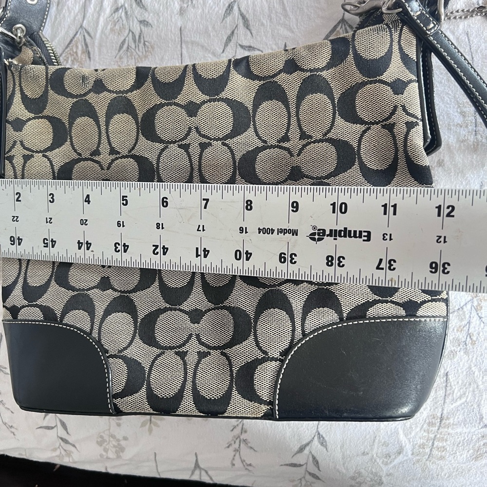 Coach Black and Cream Signature Shoulder Bag - Picture 12 of 12